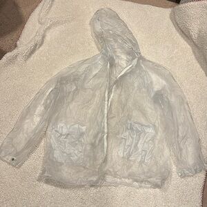 Vintage 90s Translucentent PVC Raincoat. Size Medium.